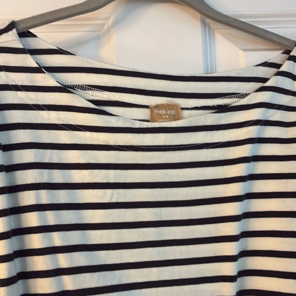 Free People Black and White Striped Mini Dress - Picture 2 of 3